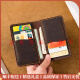 GOLFERY light luxury brand men's card bag men's handmade wax thread sewn genuine leather certificate bank card storage card cover card clip brown 6 card digits