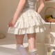 JIOESC white lace cake tutu skirt for women sweet skirt A-line skirt high waist slim anti-exposure ballet style skirt white M 95-110Jin Jin equals 0.5 kg