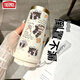 Thermos Happy Puppy Thermos (Thermos) Estudiante de acero inoxidable Café especial Café de café nuevo Copa de agua para hombres y mujeres DX1047 Bow Ink Cat + Lanyard Ceramic Inner Inner