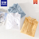 Romon Men's Linen Shirt à manches courtes japonais Loose Minet Summer Couleur solide Colord Coton Cotton Linen 9711 White L 115Jin [Jin est égal à 0,5 kg]