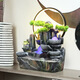 Yunmao Rockery fließendes Wasserverzirk zirkulierende Wasser rotierende Kugel Wohnzimmer Lucky Fengshui Rad High Mountain Waterscape Feuchrifier Eröffnungsgeschenk 9930 großer Lampenkreismodell
