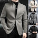 Playboy (PLAYBOY) improved Chinese tunic suit for men, autumn and winter new casual woolen stand collar Chinese casual suit for men, dark gray (suit + pants) 3XL