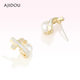 AJIDOU Ajidou earrings for women, the same style in offline malls, niche design pearl zircon pendant earrings, light luxury and versatile