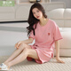 Mengxinsheng Brand Pyjamas en coton pur pour femmes en été short à manches courtes et mignon style mignon pour l'usure en plein air 9856 m