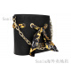 Versace (Versace) Bufanda de seda Correa decorativa Correa de hombro Bolete Bolso de hombro Bolsa de hombro Negro Negro Básico (bolsa + bolsa de polvo)