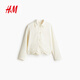 
H/M short jacket 2025 summer new fashion women's linen-blend shirt jacket 1266922 cream XS 155/80
