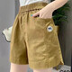 QXCSDFR hochwertige Wäsche Baumwollshorts für Frauen 2025 Sommer Neue vielseitige elastische Taille Frauenkleidung schlagende A-Linie-Weitbein-Shorts 6623 Pink 20 m suggerieren 90-1jin [Jin gleich 0,5 kg]
