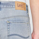 
Lee25 spring and summer new product 723 slim mid-waist straight small ripped design retro light blue men's jeans