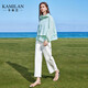 Diseño de Kamilan (Kamilan) Chaqueta con capucha falsa de dos piezas delgada 2025 Nuevo cárdigan de manga larga para mujeres Summer Light Blue s