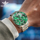 
Oupinke Swiss certified brand water ghost watches top ten series of men's watches luminous waterproof fully automatic mechanical watch Oupinke-3271-steel green belt