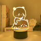 Spot eins und zwei Bubu USB Night Light ED Cartoon Cartoon Animation Peripherieschlafzimmer Süßes Dekoration Geburtstagsgeschenk 3895 Ein und zwei Bubu Zwei-Fotostil-Monochrom warmes Licht USB-Plug-in Light Halter