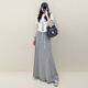 
MeiYANG Lingbo No. 2 skirt 50 combed cotton contrast webbing medium-length light umbrella skirt Grey (extended version) L