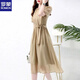 
ROMON high-end dress for women summer 2025 new temperament, fashionable waist-hugging slim and slim and unique gray skirt. Gray XL 117-127Jin[Jin equals 0.5 kg]