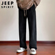 JEEP SPIRIT Jeep casual pants men's pants men's autumn and winter straight wide-leg high-end sports pants trendy American trousers