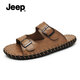 Jeep Jeep Slippers for men in autumn new style breathable soft sole wear casual sandals outdoor non-slip Roman beach shoes men brown [standard sneaker size] 39