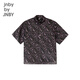 Jnby by JNBY Jiangnan Buyi children's short-sleeved shirt H-shaped cotton printed poplin loose summer boys and girls 1P6211570 090/black colorful mixed color 160 cm