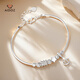 Aido Diamond pt950 platinum crown star bracelet for women, platinum small waist transfer bead bracelet, weight 7.2-7.4g (54-58mm can be worn)