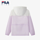FILA Children's Sun Protection Clothing 2025 Autumn New Loose Hooded Woven Jacket for Girls, Middle and Large Children Cloud Mushroom White-WT 150