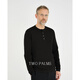 TWO PALMS imported 100% Merino wool Henry collar sweater men's sweater thin spring and autumn black L