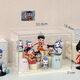 Wei Nezha Figure Display Box Acrylic Transparent Bubble Mart Nezha Two Blind Box Ornament Doll Dustproof Storage Cabinet Cream Color Large Three-Layer Ladder Display Stand No Installation and Ready to Use Out of the Box