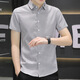 HUALIN FASHION夏季条纹短袖衬衫韩版休闲百搭帅气半袖衬衣内搭寸衫 ST838黄色 M 90-105斤穿