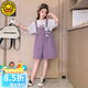 
G.DUCKKIDS little yellow duck children's clothing girls suit 2024 summer fashionable children's suit big children's rabbit overalls cotton suit khaki 150 (recommended 140cm, around 12-13 years old) cm