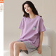 Modal Pyjamas für Frauen im Sommer 2025 Neues Plaid-Set voll aus Baumwoll kurz Ärmel Dünne Stil für Outdoor-Karton-Home-Kleidung Y9859 M 75-95jin [Jin ist 0,5 kg]