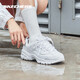 Skechers Chaussures féminines 25 chaussures panda semelles épaisses à la mode à la mode blanche Chaussures pour femmes chaussures blanches 11979 11979-wsl blanc 35