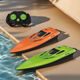 KAKM Bateau de Vitesse télécommandé à Grande Vitesse Bateau pour Enfants Extra Large Chargement Radio étanche Jouet d'eau électrique pour garçon modèle litre Version Batterie-Bateau de Vitesse Orange