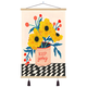 
Three-April Tiger hand-painted flowers, small fresh living room decoration painting, bedroom room hanging canvas, fabric mural hanging cloth background cloth 12804 black oak color hanging ears optional red brown, default brown color 70cmx100cm (picture size)