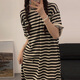 
Yalu Bingsi nightgown for women in summer loose and casual can be worn outside 2025 new short-sleeved home clothes pajamas with chest pad LMSJ1105 breastless pad Pure cotton spring and summer style M 160 90-100Jin[Jin equals 0.5 kg]