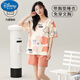 Disney Summer Damen-Kurzärärer-Pyjamas mit Baumwolle, in sich geschlossene Brustpolster, integrierte Heimkleidung, dünner Stil, großer Größe, Sommer, GXT1047 Match M (Empfohlen 75-95jin [Jin gleich 0,5 kg]))