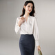 Late White New Product 2025 Autumn Casual Temperament Shirt Drape Skin Friendly V-Neck Elegant Commuting Shirt Women White S