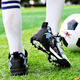 Harrow Little Yellow Duck HAL.Duck Kinderfußballschuhe gebrochene Nägel 06 bis 12 Jahre altes Button Training Jungen und Mädchen mittelgroß 9893 Broken Nails White [Geschenksocken] 28 Innere Länge 17.8
