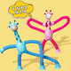 Glowing Variety Robot Cartoon Giraffe Stretch Toy Telescopic Luminous Interactive Children's Parent-child Puzzle Variety Telescopic Robot 2 Pack Random Colors