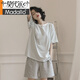 Modal marca de alta gama 2025 Nuevo pijama caliente para mujeres en el verano Cotton puro Cabina de manga corta de dos piezas Ropa para el hogar rayado de verano YZT9859 M Modelo de mujeres recomendado 80-100Jin [Jin iguala 0.5 kg]