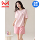 
Cat Man (MiiOW) [Chinese Valentine's Gift] 2025 pajamas for women in summer pure cotton short sleeve two-piece set summer pink sweet student cotton YZT9855 M women's model recommended 80-100 Jin [Jin equals 0.5 kg]