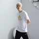Adidas Men's Breffable Fast Séchage Round Round Fashion Trend Fashion Sports confortables et T-shirt décontracté blanc / or 2xl