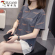 
Woodpecker fat mm belly-covering versatile pure cotton short-sleeved T-shirt for women 2025 summer new style 200Jin [Jin equals 0.5 kg] loose slim casual top 9901 gray M 80-95Jin [Jin equals 0.5 kg]