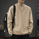 
Ziweiqi round neck loose heavy shirt spring and autumn long-sleeved cotton Hong Kong style pullover base shirt new men's white cotton long-sleeved-1365 S [recommended 90-115Jin [Jin equals 0.5 kg]]