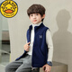 G.DUCKKIDS Hapiru children's vest spring and autumn boys' vest thickened autumn and winter polar fleece cardigan coat warm and trendy children's clothing navy blue 110 c