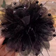 Suyi embroidered peony flower tassel grab clip for women 2024 new style shark clip feather hairpin headdress on the back of the head showing hair volume black 13CM