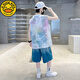 G.DUCKKIDS Children's Clothing Boys Summer Sleeveless Vest Set 2025 New Summer Medium-Grand Children's Boys Sports and Handsome Summer Style TZK693-Blue Set 140 Recommended height 130-140 cm