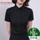 LOVER RUCCI蓝色衬衫女短袖职业正装夏季薄款气质工作服免烫抗皱上班通勤衬衣 男黑色方 领长 袖 9905 S