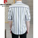 Pierre Cardin (Pierre Cardin) Camisa de cuarto alas de la altura de alas cortas de manga corta de manga corta delgada delgada a media manga de rayas a media manga de la altura a la mano de la mano de la manga de mangas DC679 Mhaki M [sugerido 90-110Jin [Jin equivale a 0.5 kg]]]