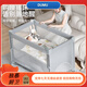ULOP Youlebo Crib Multifunctional Travel Bed Splicing Large Bed Mobile Portable Newborn Baby Bed Diaper Table Champagne Color (One-click opening and closing + changing diapers + shaking)