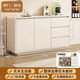 
Kangshiyuan solid wood sideboard modern simple living room integrated wall tea cabinet kitchen storage cabinet pre-white three-pull double doors [120*40*80]
