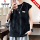 Camiseta de manga corta de seda de pájaros carpinteros de la camiseta de manga corta para hombres NUEVA SUMERA NUEVA MARDIA Fashion Vest Adolescente Casual 10512-9227 Azul L Aproximadamente 80-100Jin [Jin iguala 0.5 kg] portátil