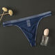 Banfishi 1/2 pair of men's nude transparent thong mesh ultra-thin sexy underwear breathable U-convex temptation for young men 1 piece royal blue M (1'9-2'1)