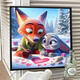 
Cute cartoon Crazy Zoo City Digital Oil Painting Diy Coloring Painting Hand-painted Unzipped Decoration Children's Oil Painting SJ13556 20*20cm Tightened Thickened Solid Wood Inner Frame Highlighted Pigment + Oil Canvas +